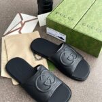 Black Gucci Interlocking G Slides – Luxury Designer Slides | KinetixLuxury Nigeria