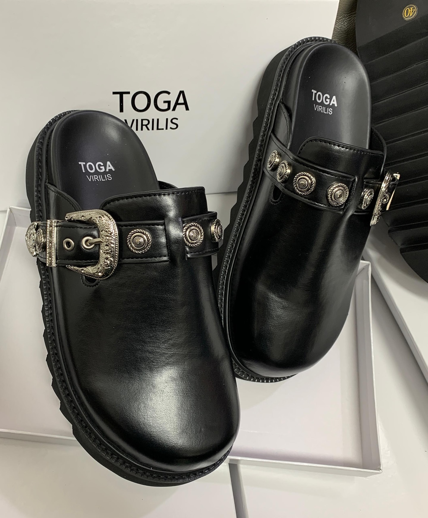 Toga Virilis Black Slingback | KinetixLuxury Nigeria