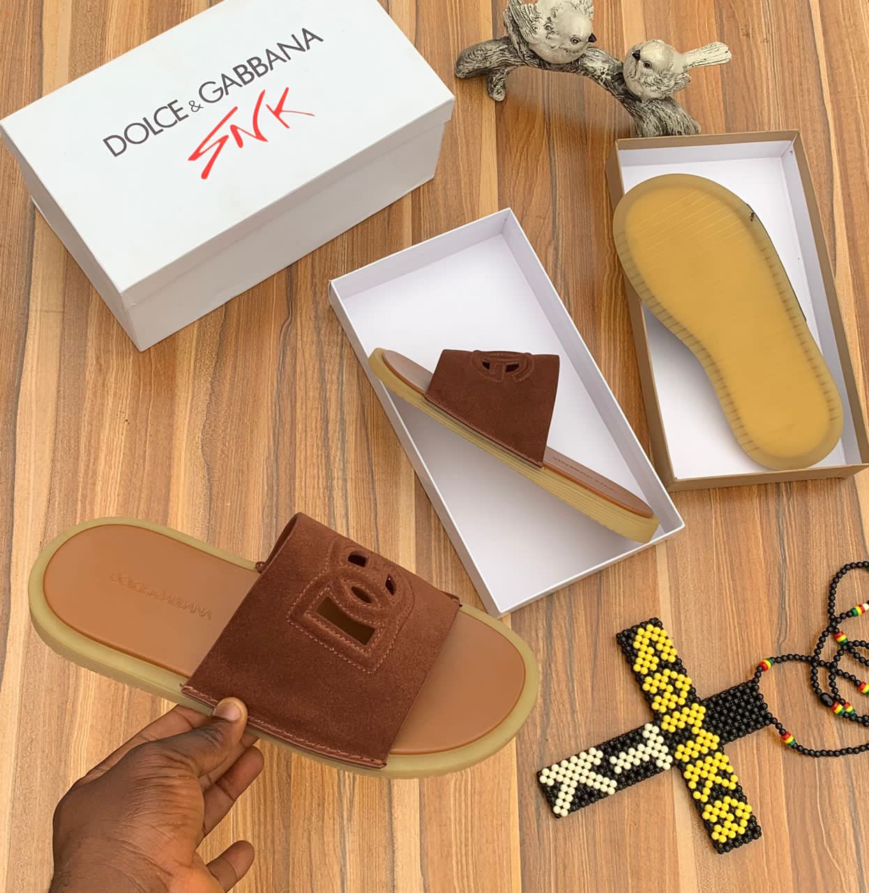 Dolce & Gabbana DG Logo Suede Slides – Luxury Casual Wear