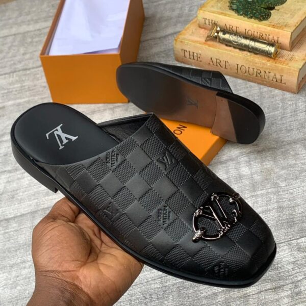 Black Embossed Leather Mule – Louis Vuitton