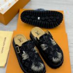 Louis Vuitton LV Black Cosy Comfort Mules