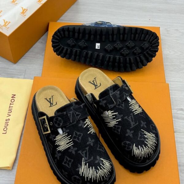 Louis Vuitton LV Black Cosy Comfort Mules