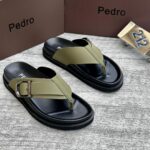Military Green Tri-Tone Thong | Luxury Men’s Leather