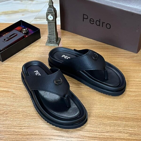 Black Leather Flip-Flops