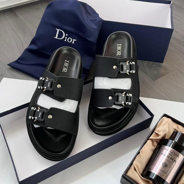 Dior Alias Black Leather Sandals