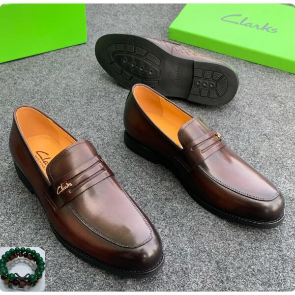 Clarks Brown Patina Leather Loafers