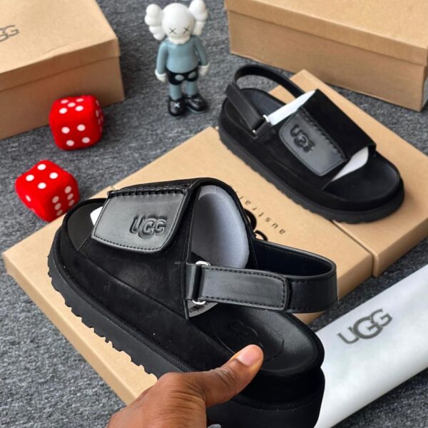 UGG Goldenstar Black Suede Sandals