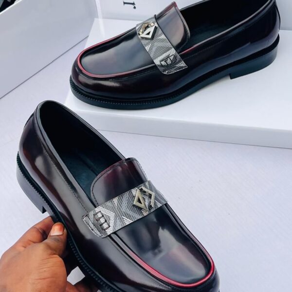 Christian Dior Men’s Polished Calfskin Loafers with CD Icon Buckle