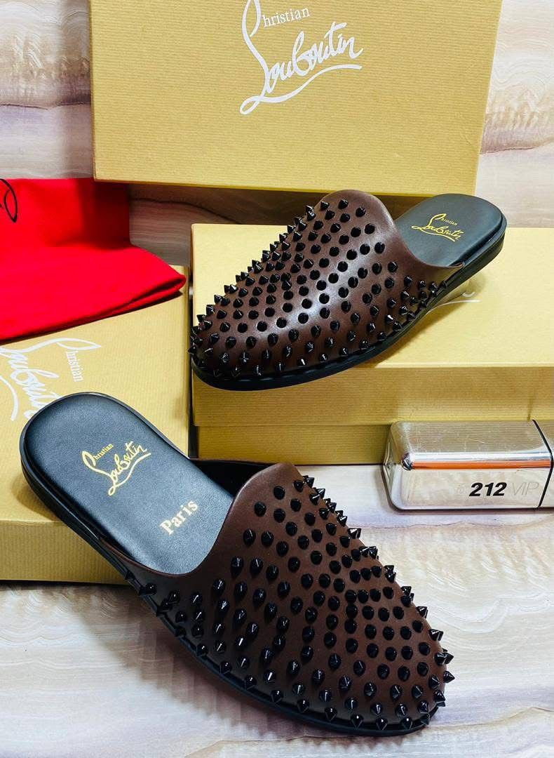 Christian Louboutin Spiked Leather Half Shoes