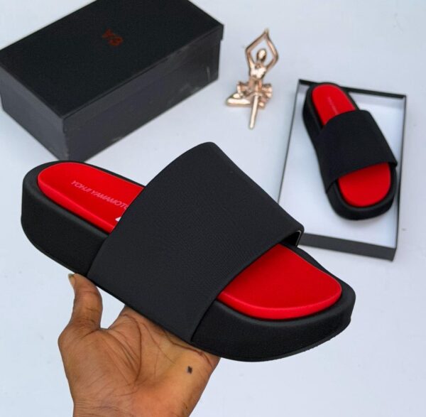 Adidas Y-3 Comfylette Puff Black Red Slides