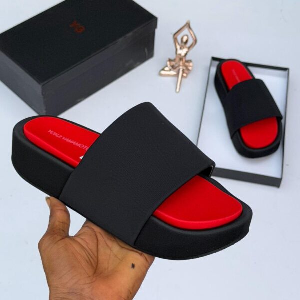Adidas Y-3 Comfylette Puff Black Red Slides