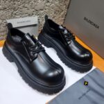 Black Chunky Platform Derby Shoes