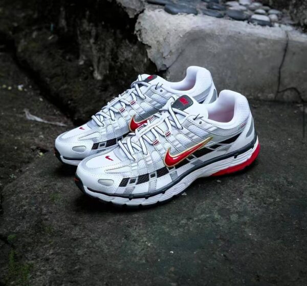 Nike P-6000 White Varsity Red Sneakers