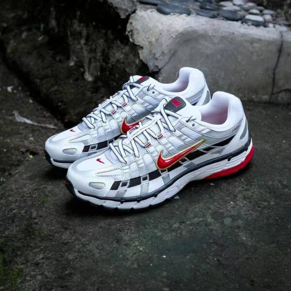 Nike P-6000 White Varsity Red Sneakers