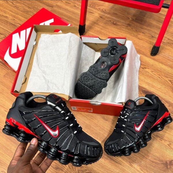 Nike Shox TL Black Metallic Silver University Red Sneakers