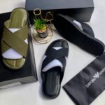 Emporio Armani Men’s Cross-Strap Sandals