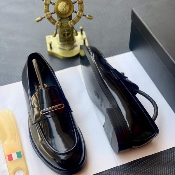 Roberto Cavalli Burgundy Metal-Logo Leather Loafers 1