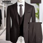 Black Smart Pinstripe 3-Piece Suit