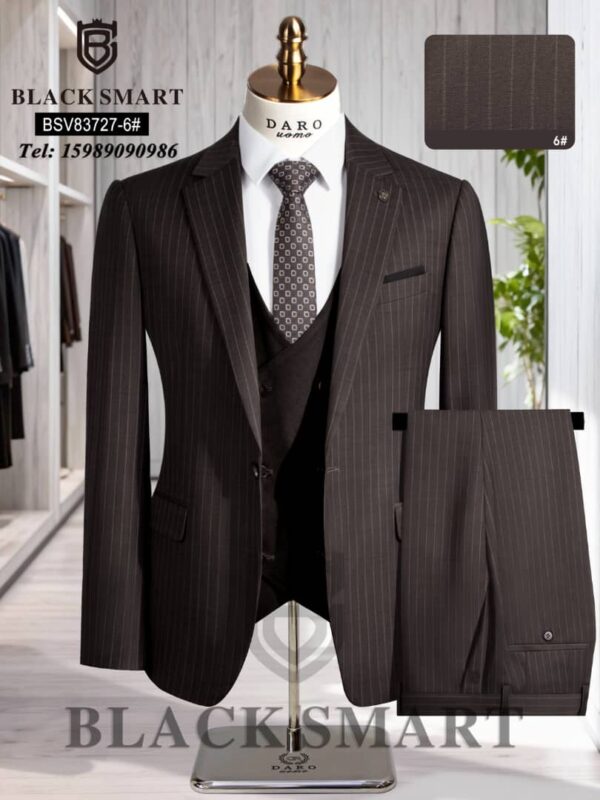 Black Smart Pinstripe 3-Piece Suit