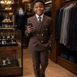 Golden Brown — The Boys' Double-Breasted Suit Built to Impress