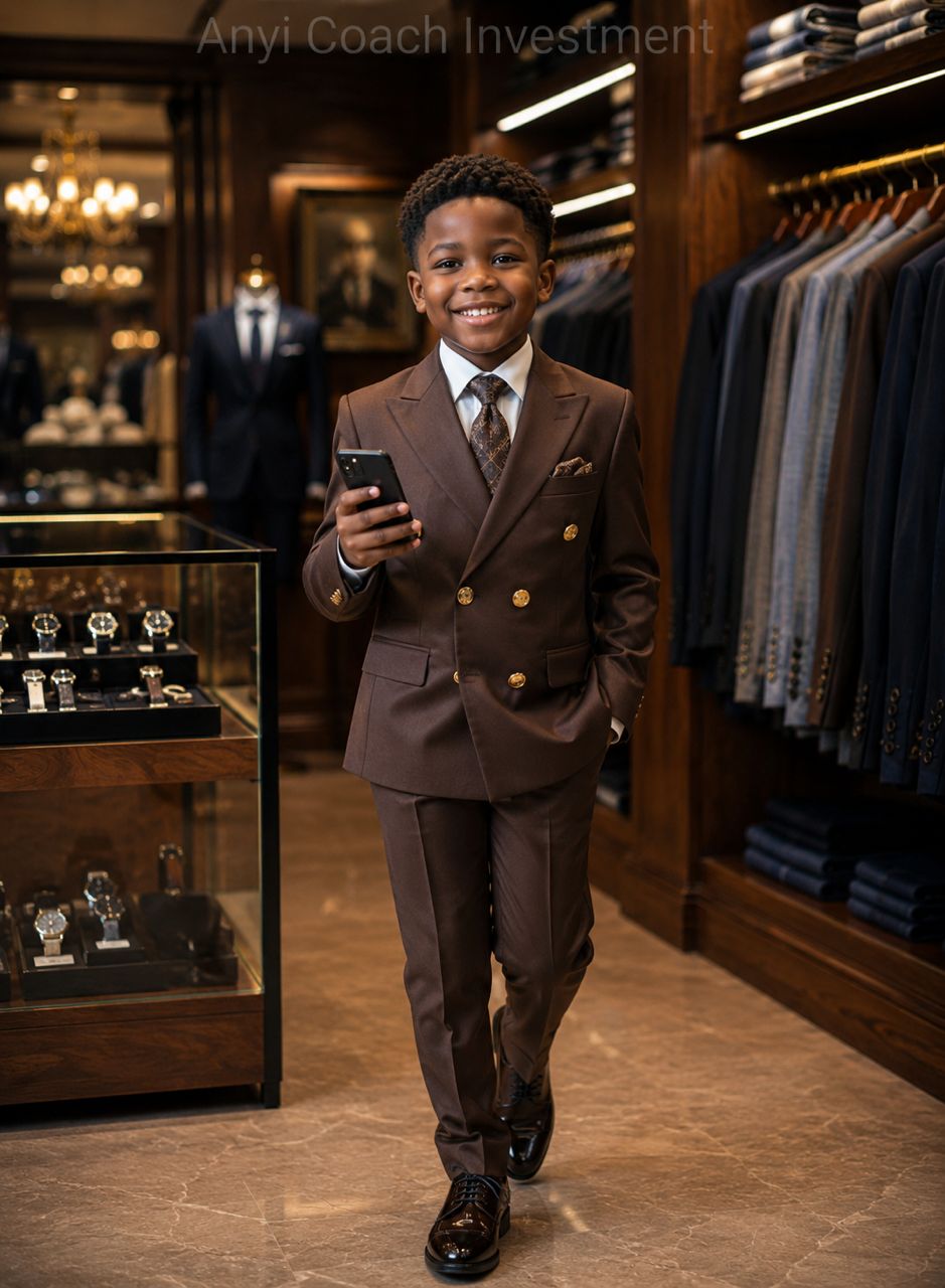 Golden Brown — The Boys' Double-Breasted Suit Built to Impress