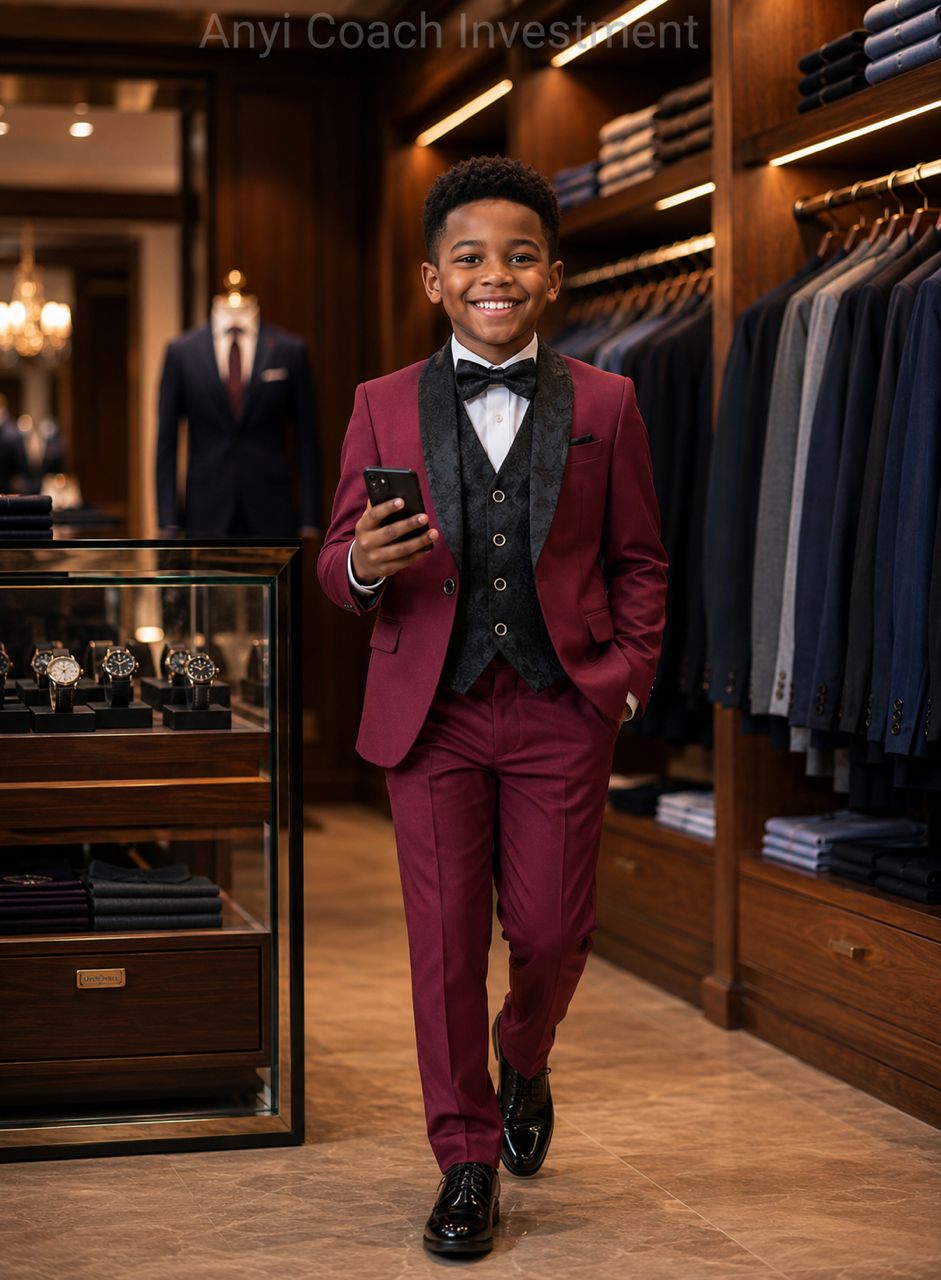 Little Legend in Burgundy — Boys' 3-Piece Tuxedo