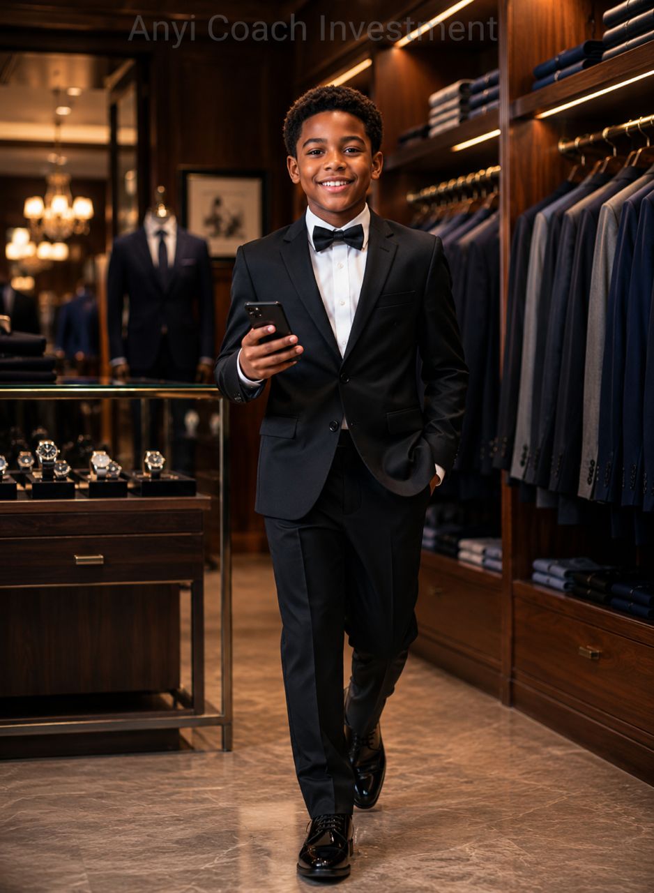 The Black Tie Standard — Boys' Satin Lapel Tuxedo & Bow Tie