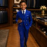 Born to Stand Out — Boys' Bright Blue Double-Breasted Suit