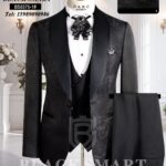 Daro Formal Suit – Black Jacquard Elegance