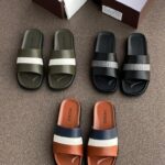 PEDRO Banded Slide Sandals Multi Colored Black And Olive