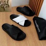 Cesare Paciotti Black Cross-Strap Leather Slides