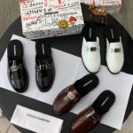 Dolce & Gabbana Leather Half Shoes Slip On Mules
