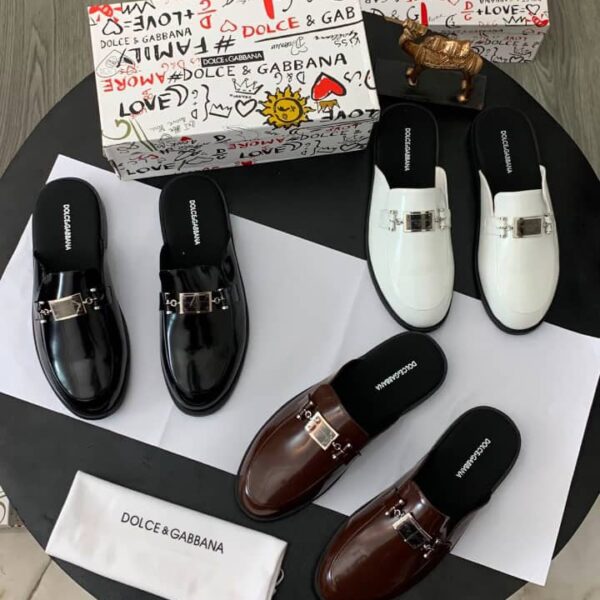 Dolce & Gabbana Leather Half Shoes Slip On Mules