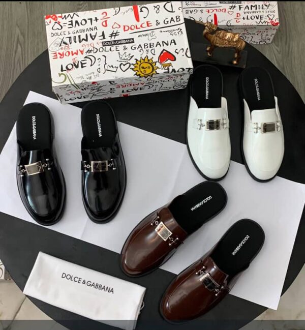 Dolce & Gabbana Leather Half Shoes Slip On Mules
