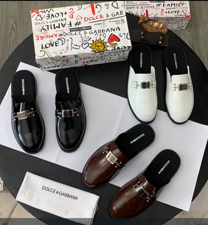 Dolce & Gabbana Leather Half Shoes Slip On Mules