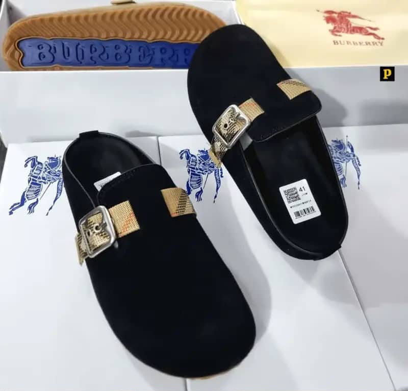 Burberry Suede Urchin Clogs Black